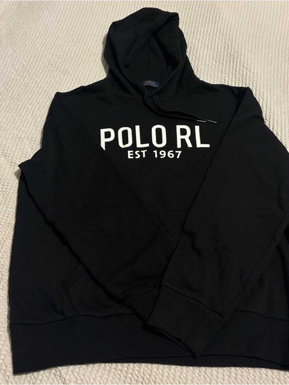 Polo by Ralph Lauren Black Hoodie with White POLO RL Graphic
